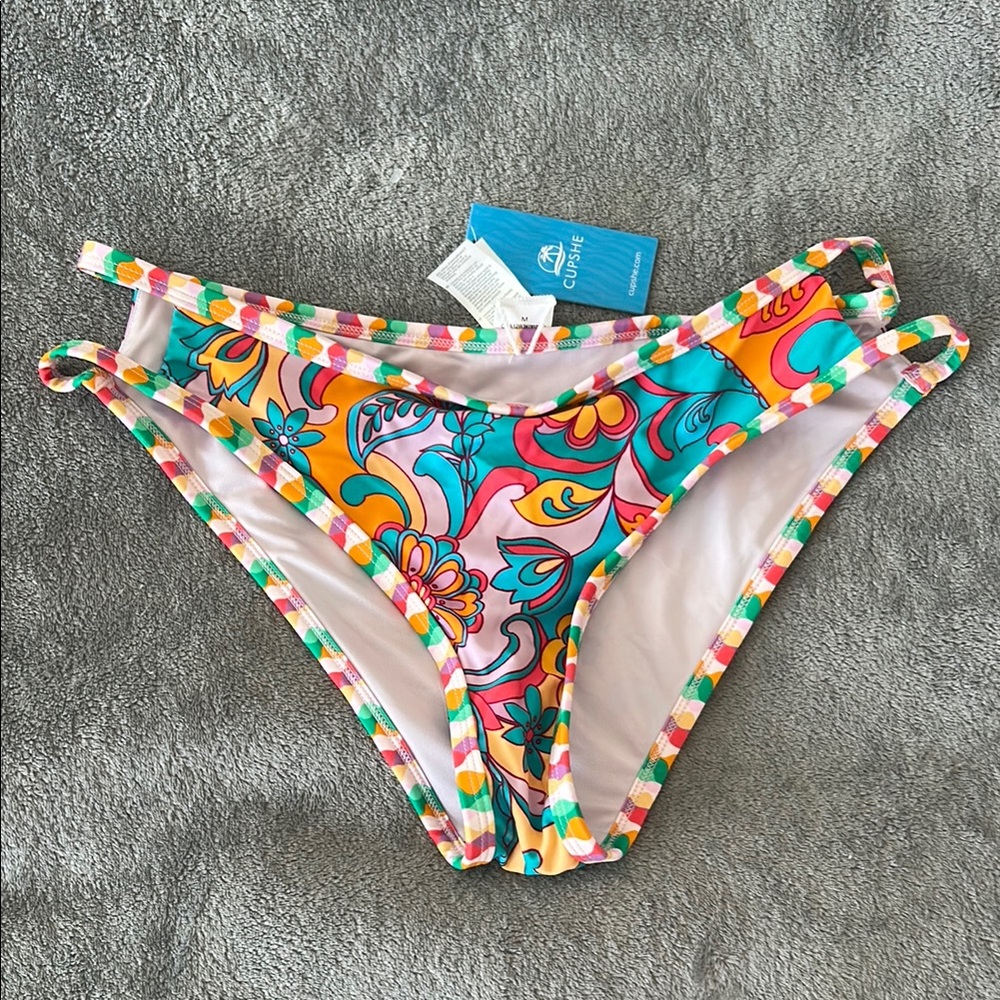 Cupshe Multicolor Geometric Bikini Bottom